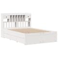 Miniatyrbilde 4 av 11: vidaXL Seng med bokhylle uten madrass hvit 150x200 cm heltre furu