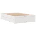 Miniatyrbilde 7 av 11: vidaXL Seng med bokhylle uten madrass hvit 150x200 cm heltre furu