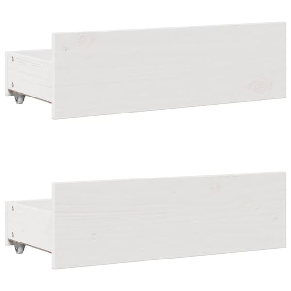 vidaXL Seng med bokhylle uten madrass hvit 150x200 cm heltre furu
