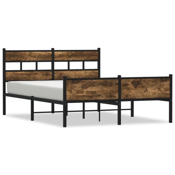 vidaXL sengeramme uden madras 160x200 cm metal røget egetræsfarve
