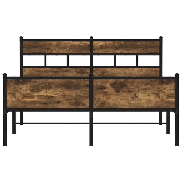 vidaXL sengeramme uden madras 160x200 cm metal røget egetræsfarve
