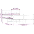 Miniatyrbillede 10 af 10: vidaXL sengeramme uden madras 160x200 cm metal røget egetræsfarve