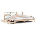 Miniatyrbilde 3 av 11: vidaXL Seng med bokhylle uten madrass 200x200 cm heltre furu