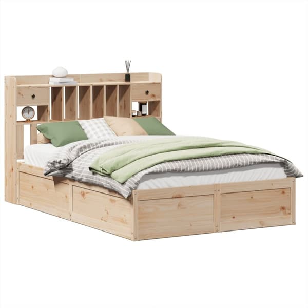 vidaXL Sängram utan madrass 150x200 cm massiv furu