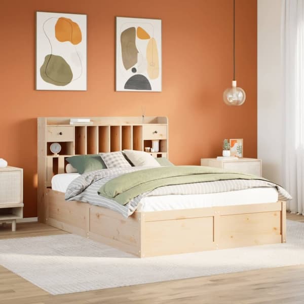 vidaXL Sängram utan madrass 150x200 cm massiv furu