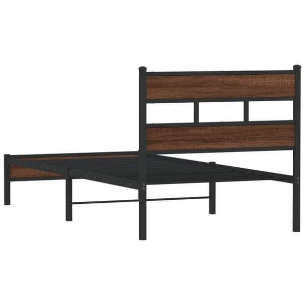 vidaXL Sängynrunko ilman patjaa ruskea tammi 90x200 cm tekninen puu
