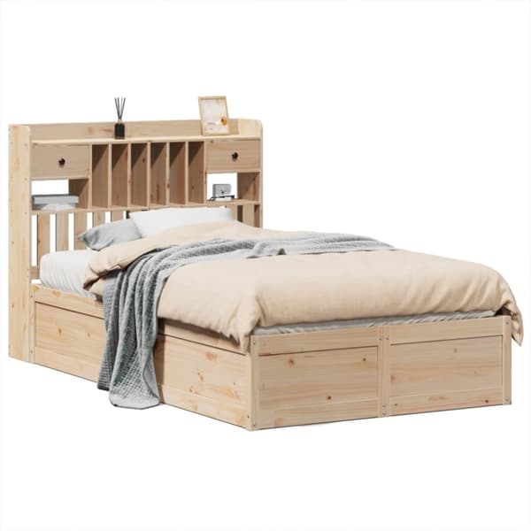 vidaXL Sengeramme uten madrass hvit 135x190 cm heltre furu