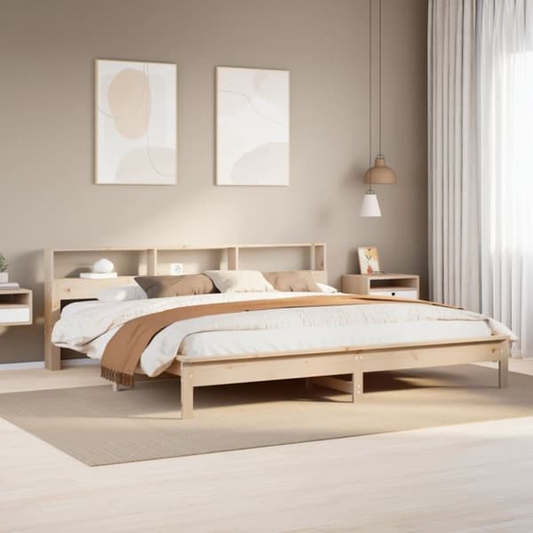 vidaXL sengeramme uden madras 200x200 cm massivt fyrretræ