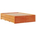 Miniatyrbilde 4 av 11: vidaXL Sengeramme uten madrass med skuffer brun 150x200 cm heltre furu