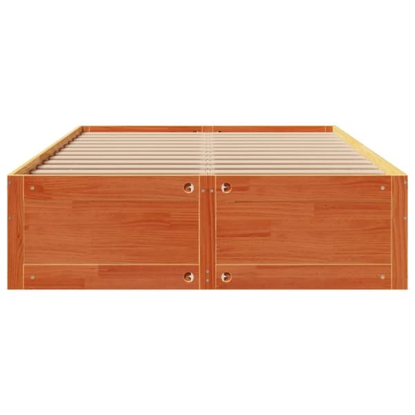 vidaXL Sengeramme uten madrass med skuffer brun 150x200 cm heltre furu