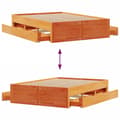 Miniatyrbilde 11 av 11: vidaXL Sengeramme uten madrass med skuffer brun 150x200 cm heltre furu