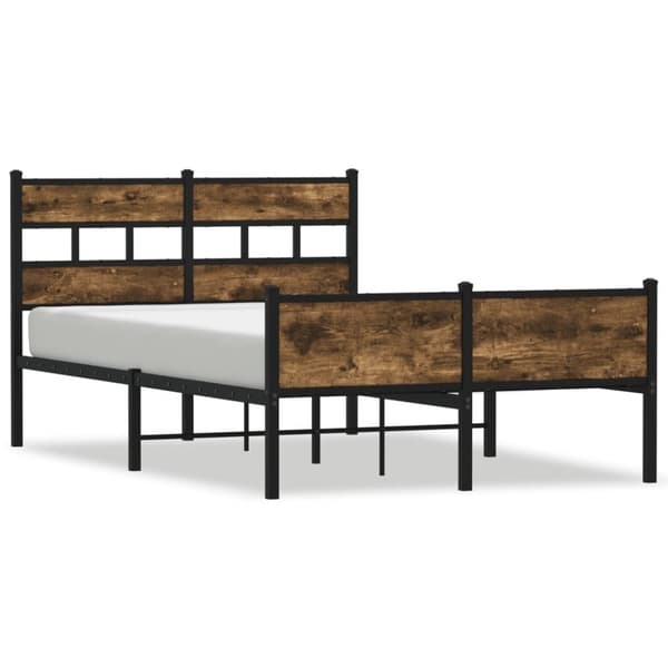 vidaXL sengeramme 120x190 cm uden madras konstrueret træ røget eg