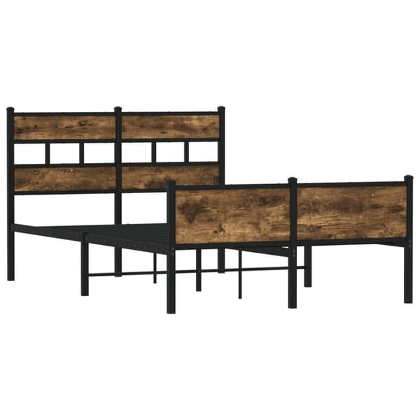vidaXL sengeramme 120x190 cm uden madras konstrueret træ røget eg