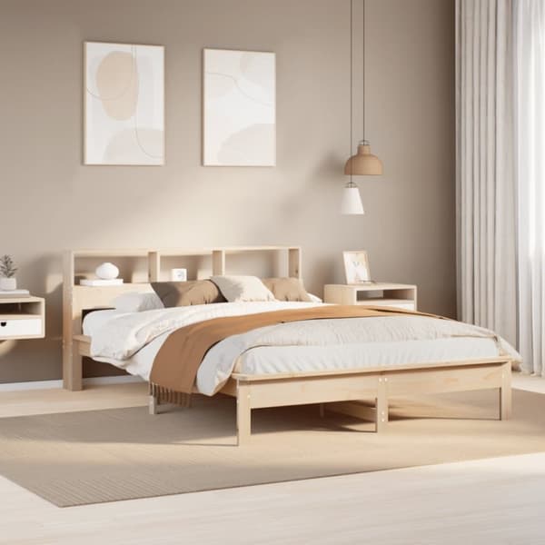 vidaXL Sängynrunko ilman patjaa 135x190 cm täysi mänty