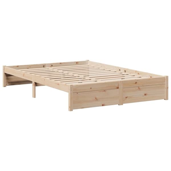 vidaXL Seng med bokhylle uten madrass 140x200 cm heltre furu