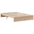 Miniatyrbilde 6 av 11: vidaXL Seng med bokhylle uten madrass 140x200 cm heltre furu