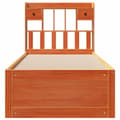 Miniatyrbilde 5 av 11: vidaXL Seng med bokhylle uten madrass voksbrun 75x190 cm heltre furu