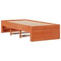 Miniatyrbilde 8 av 11: vidaXL Seng med bokhylle uten madrass voksbrun 75x190 cm heltre furu