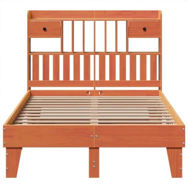 vidaXL Sengeramme uten madrass brun 135x190 cm heltre furu