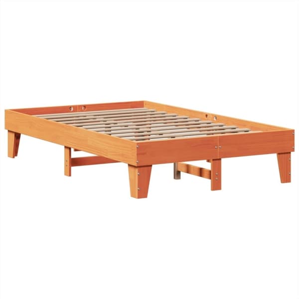 vidaXL Sengeramme uten madrass brun 135x190 cm heltre furu