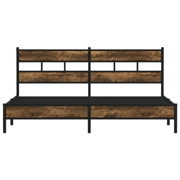 vidaXL sengeramme uden madras 193x203 cm metal røget egetræsfarve