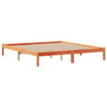 Miniatyrbilde 6 av 11: vidaXL Seng med bokhylle uten madrass voksbrun 200x200 cm heltre furu