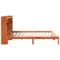 Miniatyrbilde 8 av 11: vidaXL Seng med bokhylle uten madrass voksbrun 200x200 cm heltre furu