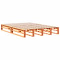 Miniatyrbilde 6 av 11: vidaXL Seng med bokhylle uten madrass voksbrun 150x200 cm heltre furu