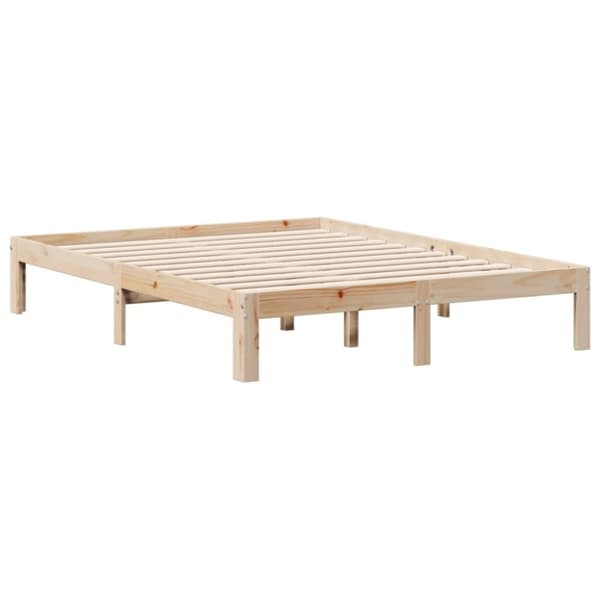 vidaXL Sänky kirjahyllyllä ilman patjaa 160x200 cm täysi mänty