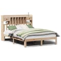 Miniatyrbilde 1 av 11: vidaXL Seng med bokhylle uten madrass 160x200 cm heltre furu