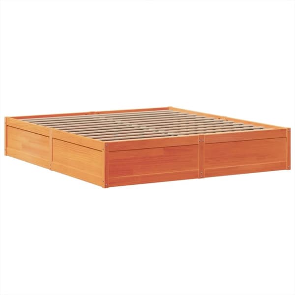 vidaXL sengeramme uden madras 180x200 cm massivt fyrretræ gyldenbrun