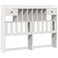 Miniatyrbilde 7 av 11: vidaXL Seng med bokhylle uten madrass hvit 140x190 cm heltre furu