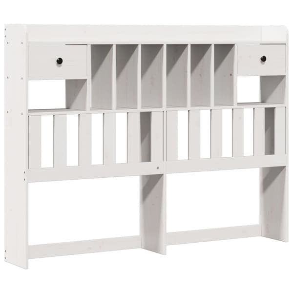 vidaXL Seng med bokhylle uten madrass hvit 140x190 cm heltre furu