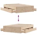 Miniatyrbilde 11 av 11: vidaXL Sengeramme uten madrass med skuffer 160x200 cm heltre furu