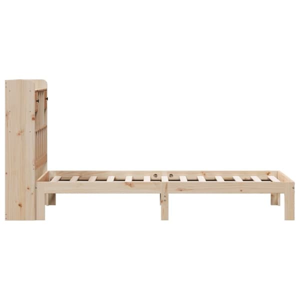 vidaXL Sänky kirjahyllyllä ilman patjaa 75x190 cm täysi mänty