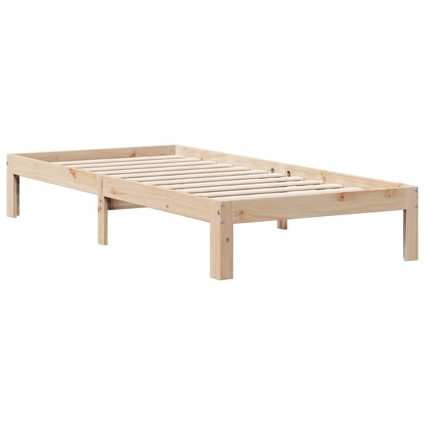 vidaXL Sänky kirjahyllyllä ilman patjaa 75x190 cm täysi mänty