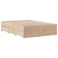 Miniatyrbilde 7 av 11: vidaXL Sengeramme uten madrass med skuffer 140x200 cm heltre furu