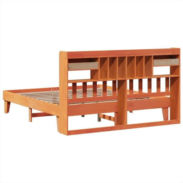 vidaXL sengeramme uden madras 200x200 cm massivt fyrretræ gyldenbrun