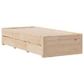 Miniatyrbilde 7 av 11: vidaXL Seng med bokhylle uten madrass 75x190 cm heltre furu