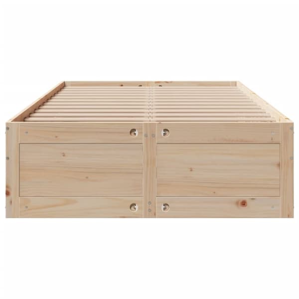 vidaXL Sängynrunko ilman patjaa laatikoilla 135x190 cm täysi mänty