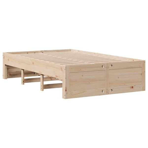 vidaXL Sängynrunko ilman patjaa laatikoilla 135x190 cm täysi mänty
