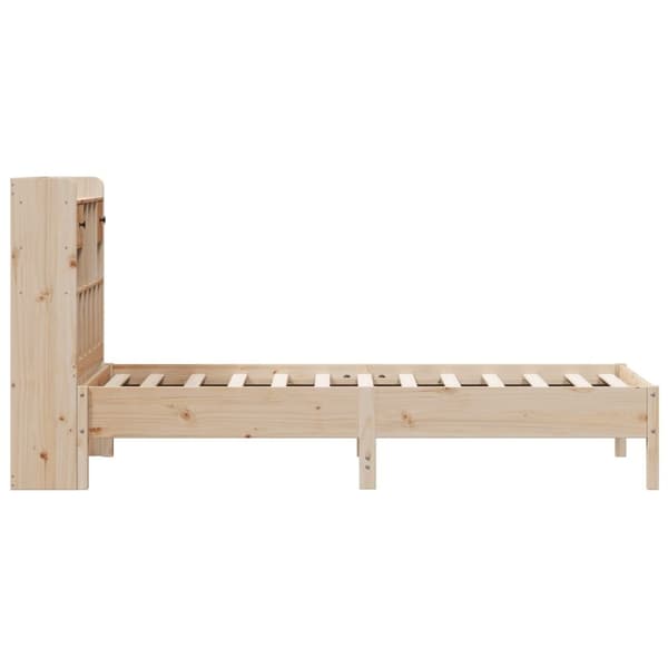 vidaXL Seng med bokhylle uten madrass 75x190 cm heltre furu