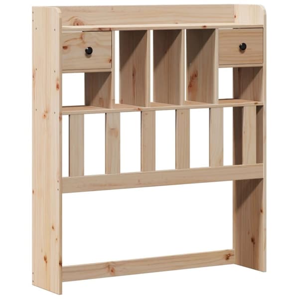 vidaXL Seng med bokhylle uten madrass 75x190 cm heltre furu