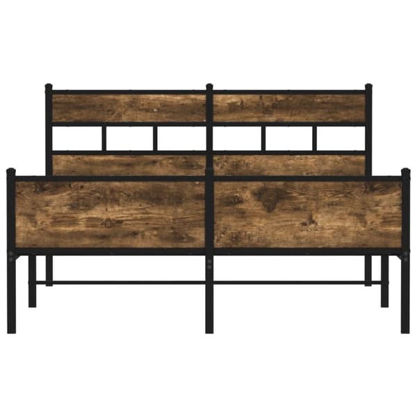 vidaXL sengeramme 150x200 cm uden madras konstrueret træ røget eg