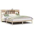 Miniatyrbilde 3 av 11: vidaXL Seng med bokhylle uten madrass 200x200 cm heltre furu