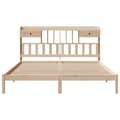 Miniatyrbilde 5 av 11: vidaXL Seng med bokhylle uten madrass 200x200 cm heltre furu