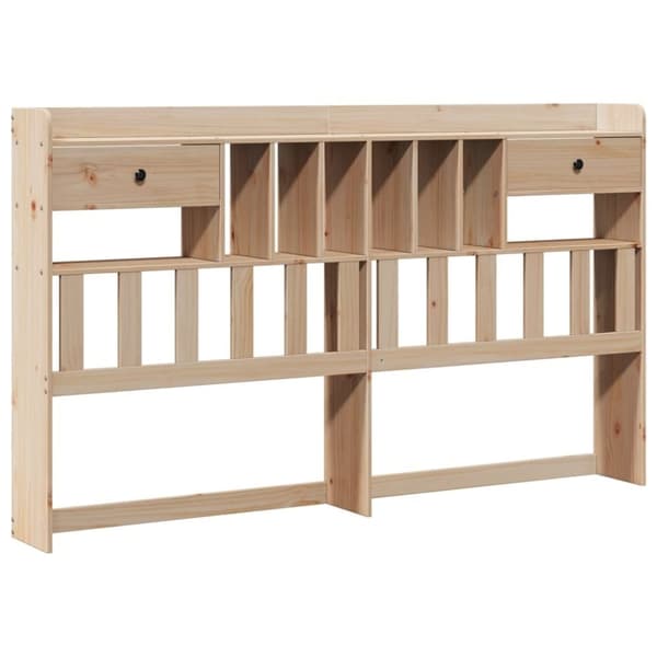 vidaXL Seng med bokhylle uten madrass 200x200 cm heltre furu