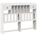 Miniatyrbilde 7 av 11: vidaXL Seng med bokhylle uten madrass hvit 140x200 cm heltre furu