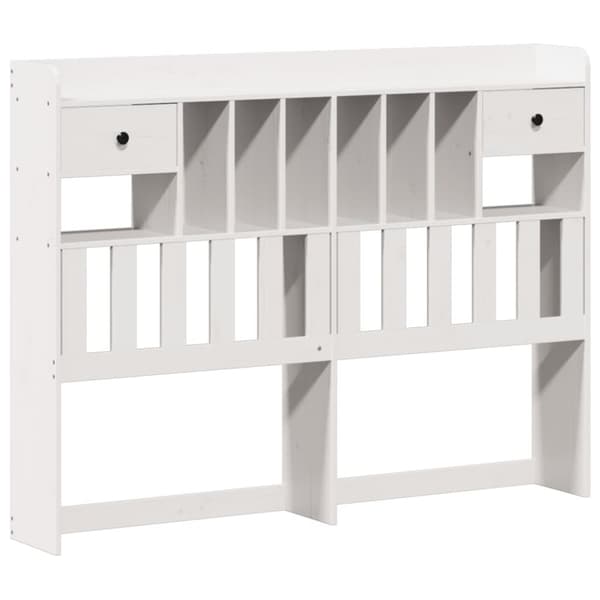 vidaXL Seng med bokhylle uten madrass hvit 140x190 cm heltre furu