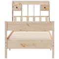 Miniatyrbilde 5 av 11: vidaXL Seng med bokhylle uten madrass 75x190 cm heltre furu